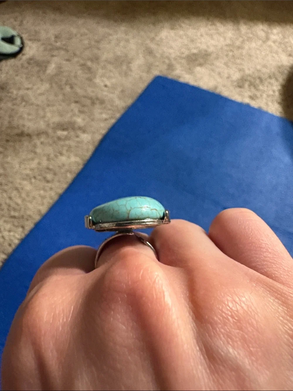 Turquoise Oval cocktail Ring
